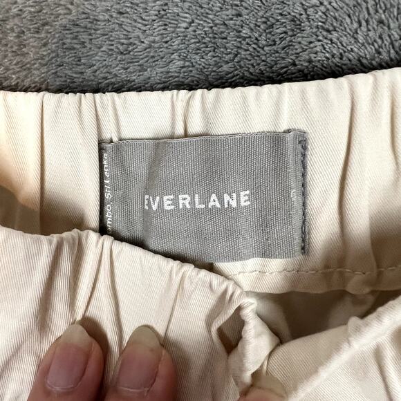 Lot of 2 Everlane Cotton Wide Leg Pants Green White Career Stretch - Picture 14 of 16